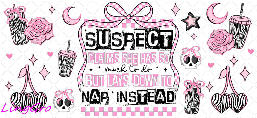 Suspect 16oz UV DTF TRANSFER Libbey Glass Can Cup Wrap KA-4086