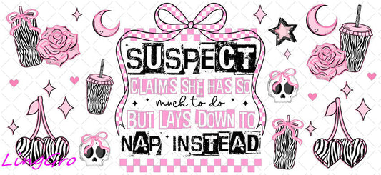 Suspect 16oz UV DTF TRANSFER Libbey Glass Can Cup Wrap KA-4086