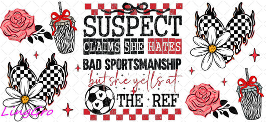 Suspect 16oz UV DTF TRANSFER Libbey Glass Can Cup Wrap KA-4087