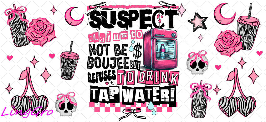 Suspect 16oz UV DTF TRANSFER Libbey Glass Can Cup Wrap KA-4091