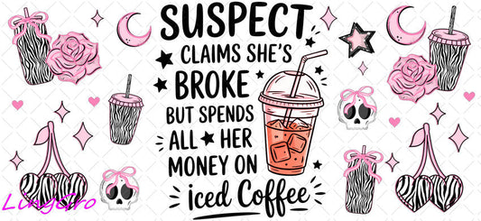 Suspect 16oz UV DTF TRANSFER Libbey Glass Can Cup Wrap KA-4092