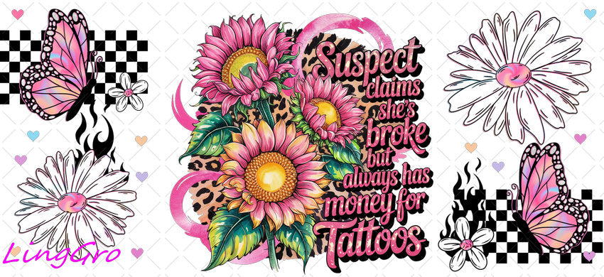 Suspect 16oz UV DTF TRANSFER Libbey Glass Can Cup Wrap KA-4093