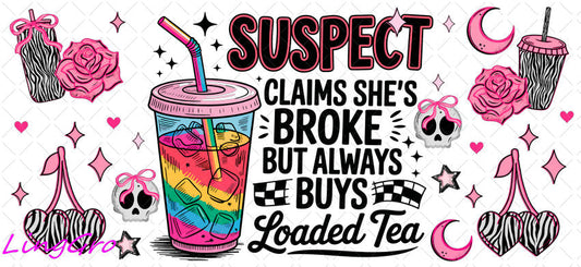 Suspect 16oz UV DTF TRANSFER Libbey Glass Can Cup Wrap KA-4096