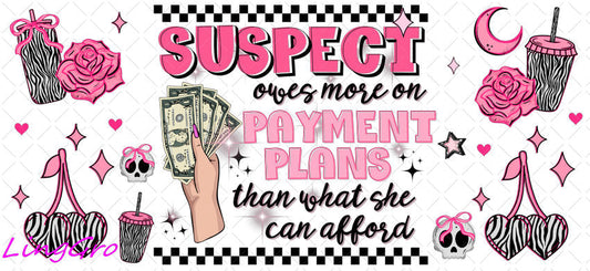 Suspect 16oz UV DTF TRANSFER Libbey Glass Can Cup Wrap KA-4098