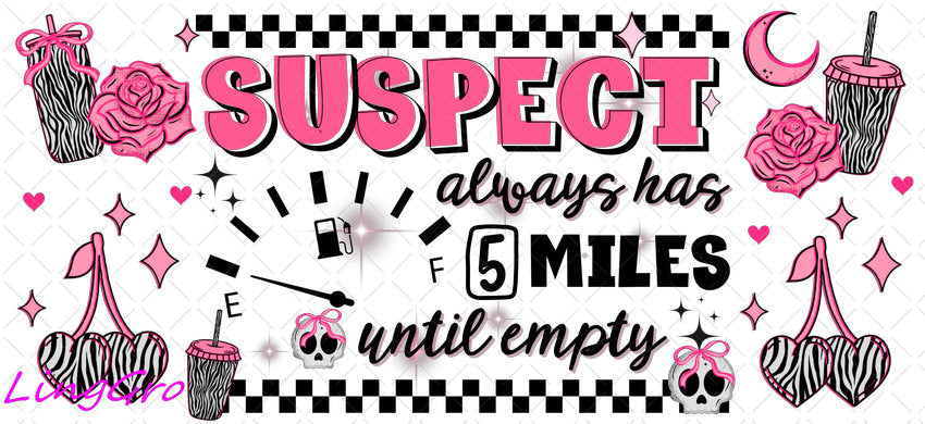 Suspect 16oz UV DTF TRANSFER Libbey Glass Can Cup Wrap KA-4099