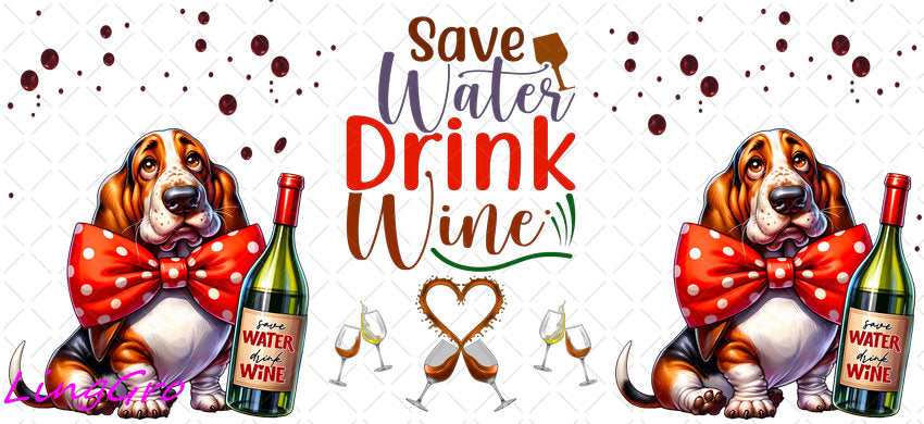 Sarcastic Dog Wine 16oz UV DTF TRANSFER Libbey Glass Can Cup Wrap KA-4106