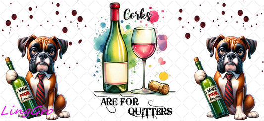 Sarcastic Dog Wine 16oz UV DTF TRANSFER Libbey Glass Can Cup Wrap KA-4110