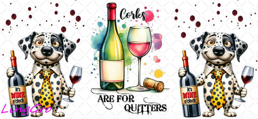 Sarcastic Dog Wine 16oz UV DTF TRANSFER Libbey Glass Can Cup Wrap KA-4114