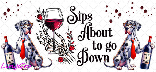 Sarcastic Dog Wine 16oz UV DTF TRANSFER Libbey Glass Can Cup Wrap KA-4118