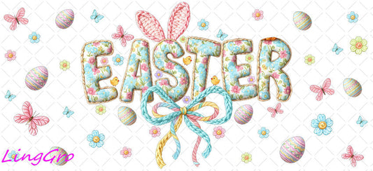 Easter 16oz UV DTF TRANSFER Libbey Glass Can Cup Wrap KA-4138