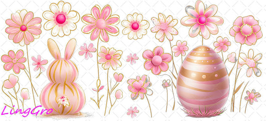 Easter 16oz UV DTF TRANSFER Libbey Glass Can Cup Wrap KA-4140