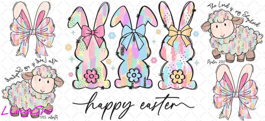 Easter 16oz UV DTF TRANSFER Libbey Glass Can Cup Wrap KA-4142