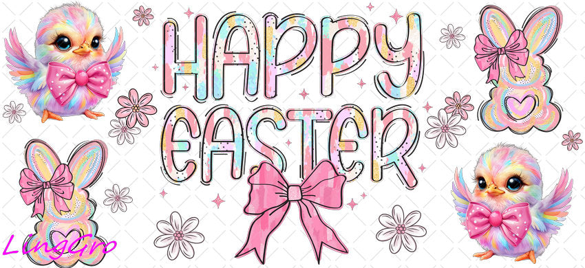Easter 16oz UV DTF TRANSFER Libbey Glass Can Cup Wrap KA-4143