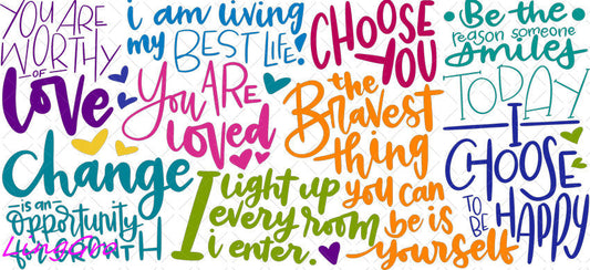 Affirmation 16oz UV DTF TRANSFER Libbey Glass Can Cup Wrap KA-4145