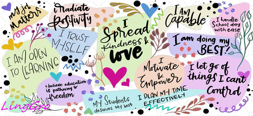 Affirmation 16oz UV DTF TRANSFER Libbey Glass Can Cup Wrap KA-4146