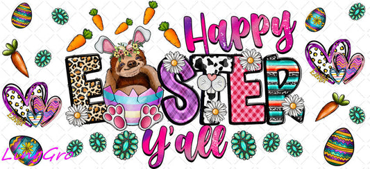 Easter 16oz UV DTF TRANSFER Libbey Glass Can Cup Wrap-KA-4150