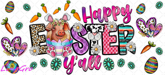 Easter 16oz UV DTF TRANSFER Libbey Glass Can Cup Wrap-KA-4151