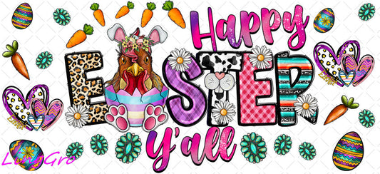 Easter 16oz UV DTF TRANSFER Libbey Glass Can Cup Wrap-KA 4155