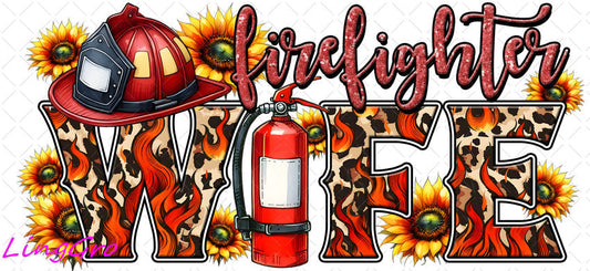 Firefighter 16oz UV DTF TRANSFER Libbey Glass Can Cup Wrap KA-4159