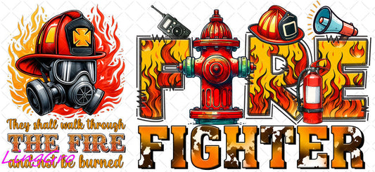 Firefighter 16oz UV DTF TRANSFER Libbey Glass Can Cup Wrap KA-4164