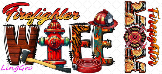 Firefighter 16oz UV DTF TRANSFER Libbey Glass Can Cup Wrap KA-4166