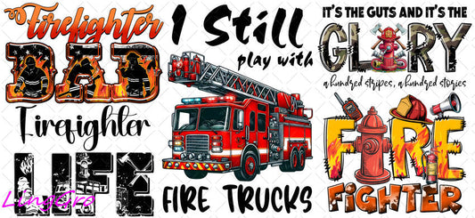 Firefighter 16oz UV DTF TRANSFER Libbey Glass Can Cup Wrap KA-4169