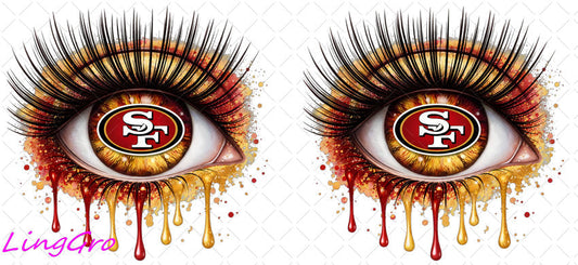 NFL Eye 16oz UV DTF TRANSFER Libbey Glass Can Cup Wrap KA-4203