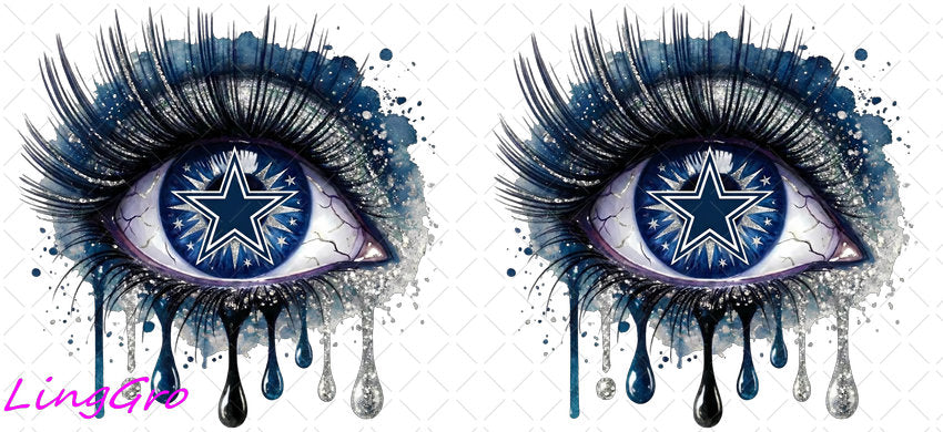 NFL Eye 16oz UV DTF TRANSFER Libbey Glass Can Cup Wrap KA-4213