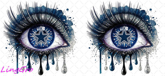 NFL Eye 16oz UV DTF TRANSFER Libbey Glass Can Cup Wrap KA-4213