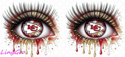 NFL Eye 16oz UV DTF TRANSFER Libbey Glass Can Cup Wrap KA-4216