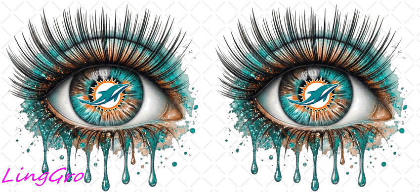 NFL Eye 16oz UV DTF TRANSFER Libbey Glass Can Cup Wrap KA-4228