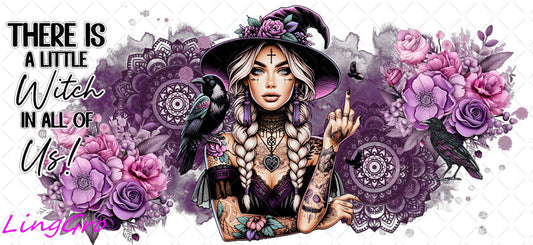 Badass Tattoo Girl 16oz UV DTF TRANSFER Libbey Glass Can Cup Wrap-KA-444