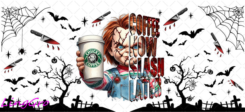Halloween 16oz UV DTF TRANSFER Libbey Glass Can Cup Wrap-KA 990