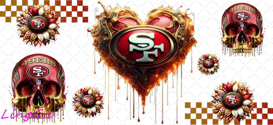 UV DTF Cup Wrap Transfer NEL Football Theme Waterproof Decal