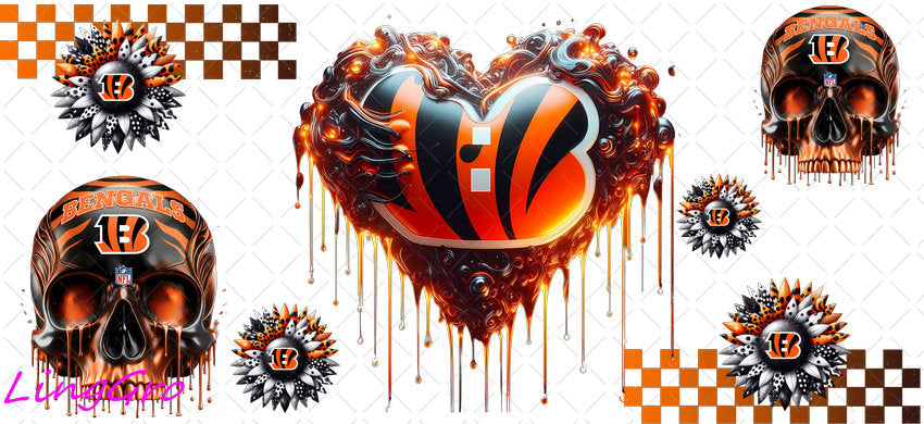 UV DTF Cup Wrap Transfer NEL Football Theme Waterproof Decal