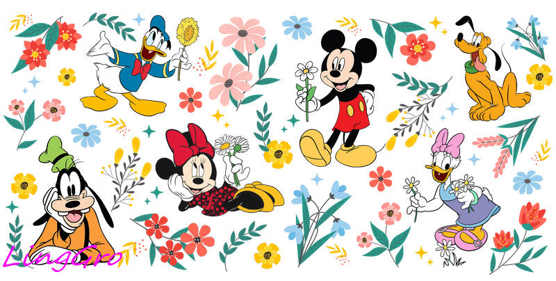 UV DTF Cup Wrap Transfer Disney Theme Waterproof Decal