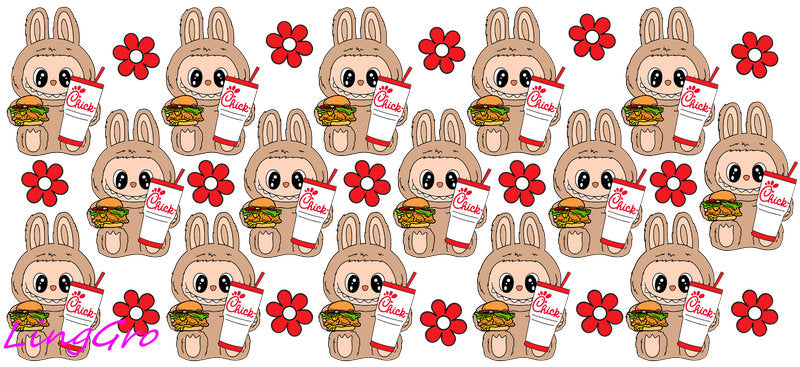 UV DTF Cup Wrap Transfer Labubu Waterproof Decal