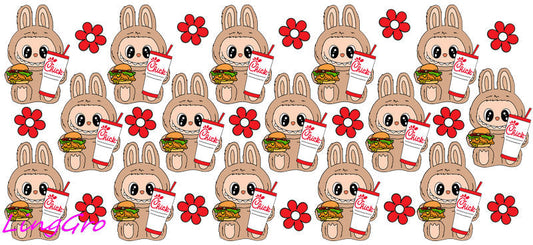 UV DTF Cup Wrap Transfer Labubu Waterproof Decal