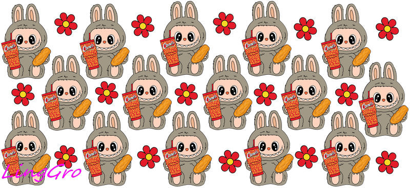 UV DTF Cup Wrap Transfer Labubu Waterproof Decal