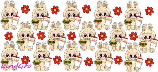 UV DTF Cup Wrap Transfer Labubu Waterproof Decal