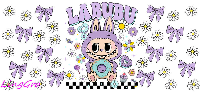 UV DTF Cup Wrap Transfer Labubu Waterproof Decal