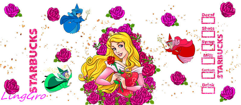 UV DTF Cup Wrap Transfer Disney Theme Waterproof Decal