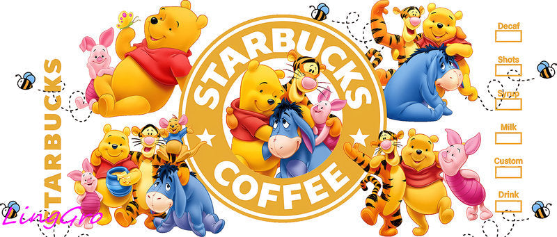 UV DTF Cup Wrap Transfer Disney Theme Waterproof Decal