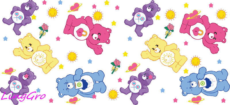 cute rainbow bear sticker kawaii teddy bear cup wrap pastel design