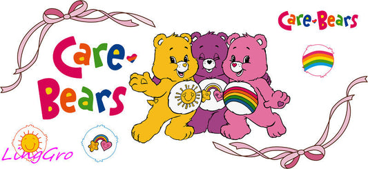 cute rainbow bear sticker kawaii teddy bear cup wrap pastel design