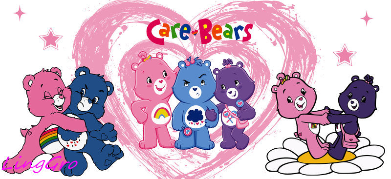 cute rainbow bear sticker kawaii teddy bear cup wrap pastel design