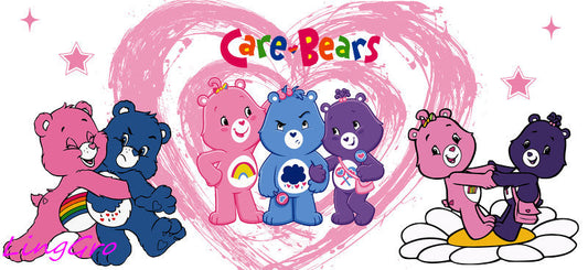 cute rainbow bear sticker kawaii teddy bear cup wrap pastel design