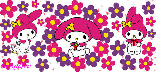 cute pink kawaii cartoon uv dtf cup wrap for libbey glass libby style tumbler decal