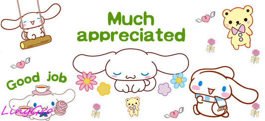 cute pink kawaii cartoon uv dtf cup wrap for libbey glass libby style tumbler decal