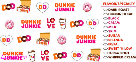 DONUT style UV DTF cup wrap for Libbey glass, soda theme tumbler decal